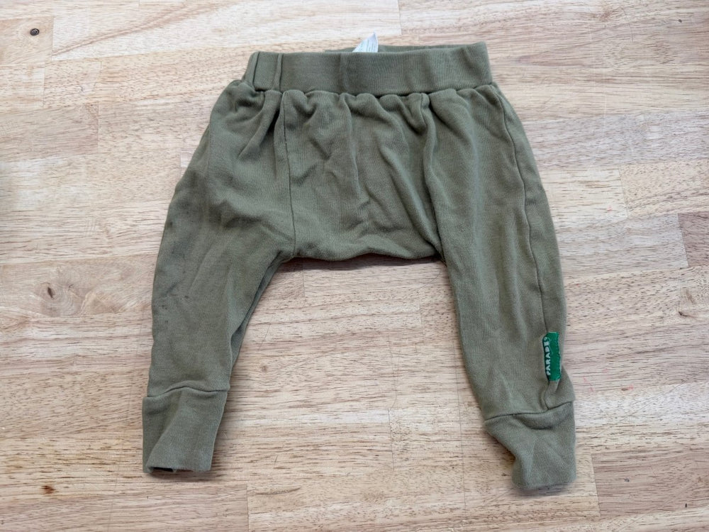 Parade Organics Harem Pants – 6 - 12m| Army Green play - Nest and Sprout - Consignment