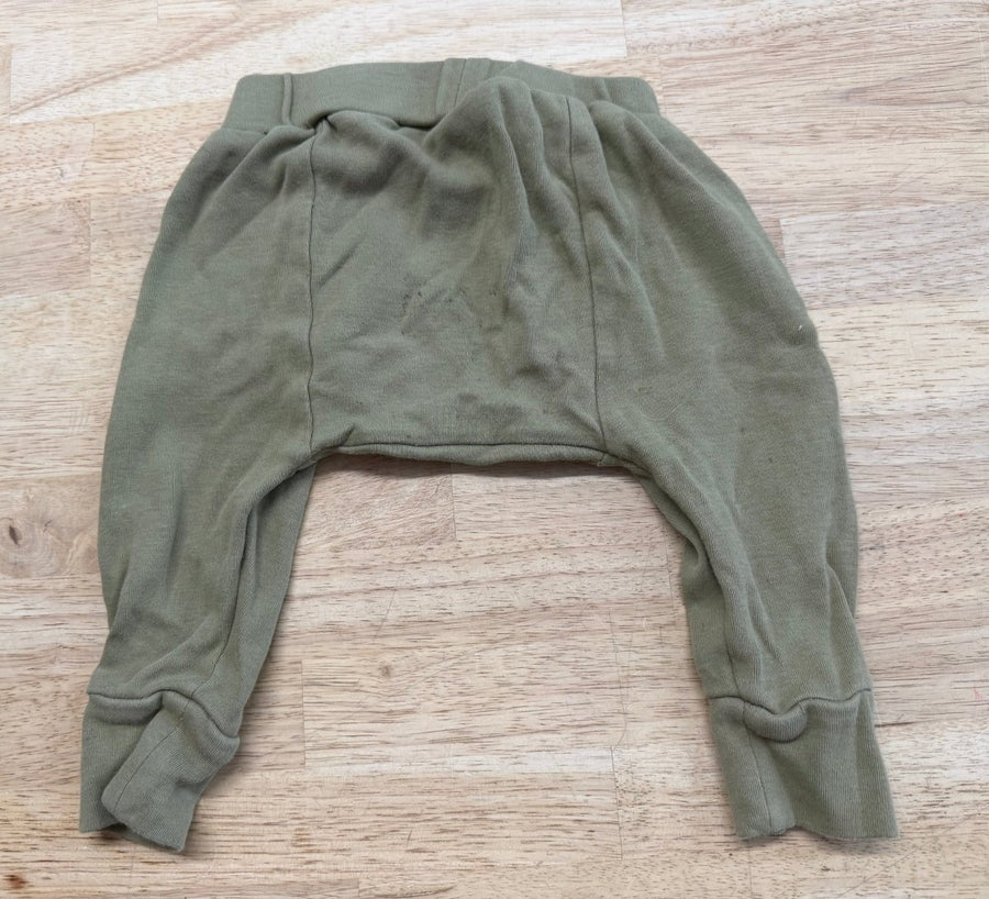 Parade Organics Harem Pants – 6 - 12m| Army Green play - Nest and Sprout - Consignment