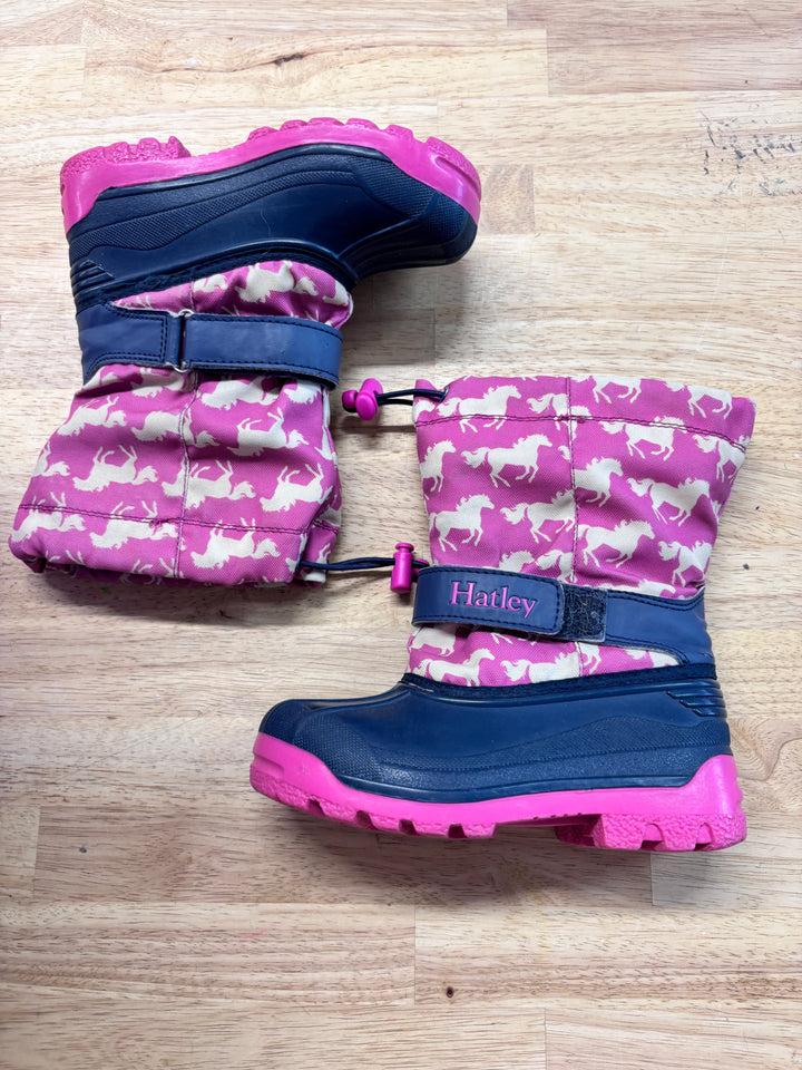 Hatley Print Galosh Snow Boot Navy/Pink