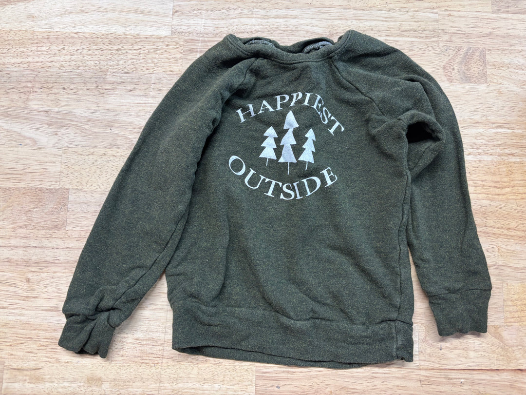 Mountain Tots Forest Green “Happiest Outside” Tee 2T (Fair)