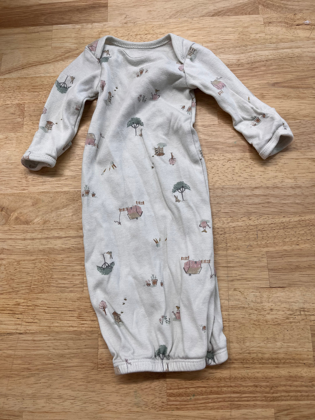 Carters Preemie Grey Farmhouse Gown