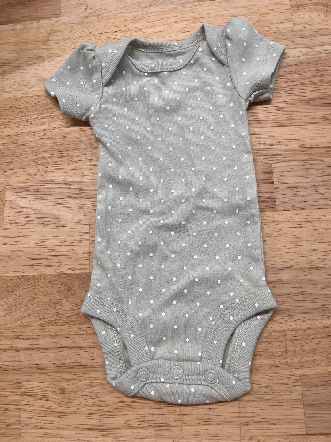 Carters Preemie Light Green Polka Dot Bodysuit