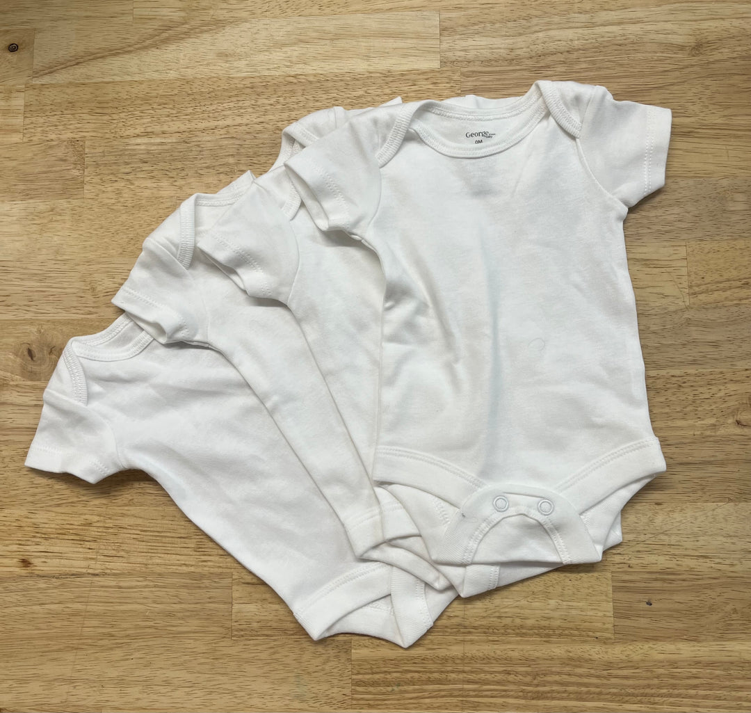 George Preemie White Bodysuit Set (4)