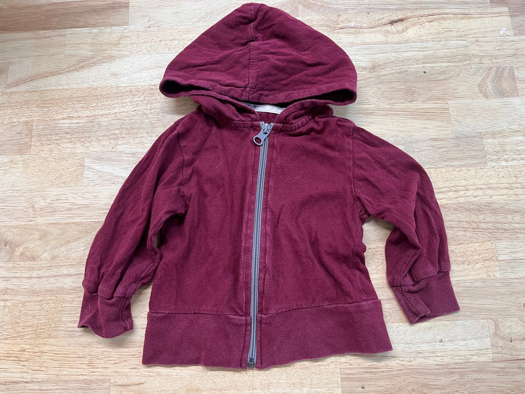 Mini Mioche 12–18M Maroon Zip-Up Hoodie
