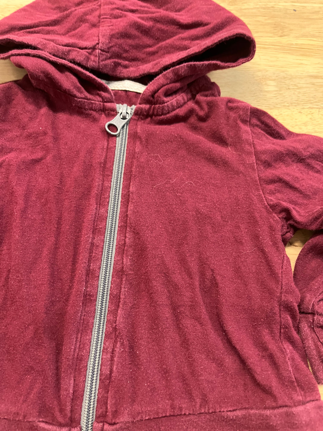 Mini Mioche 12–18M Maroon Zip-Up Hoodie