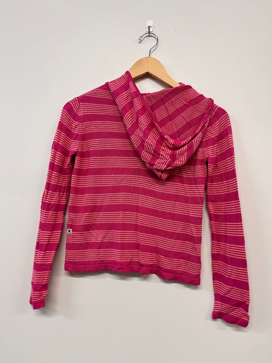 Kickee Pants Pink & Coral Stripe Zip Cardigan 10–12Y - Nest and Sprout - Consignment