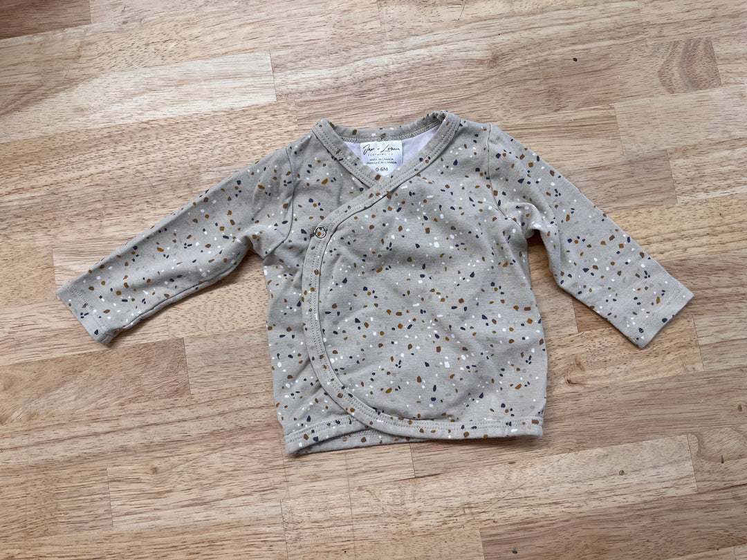 Jax & Lennon 0–6M Light Brown Kimono Top