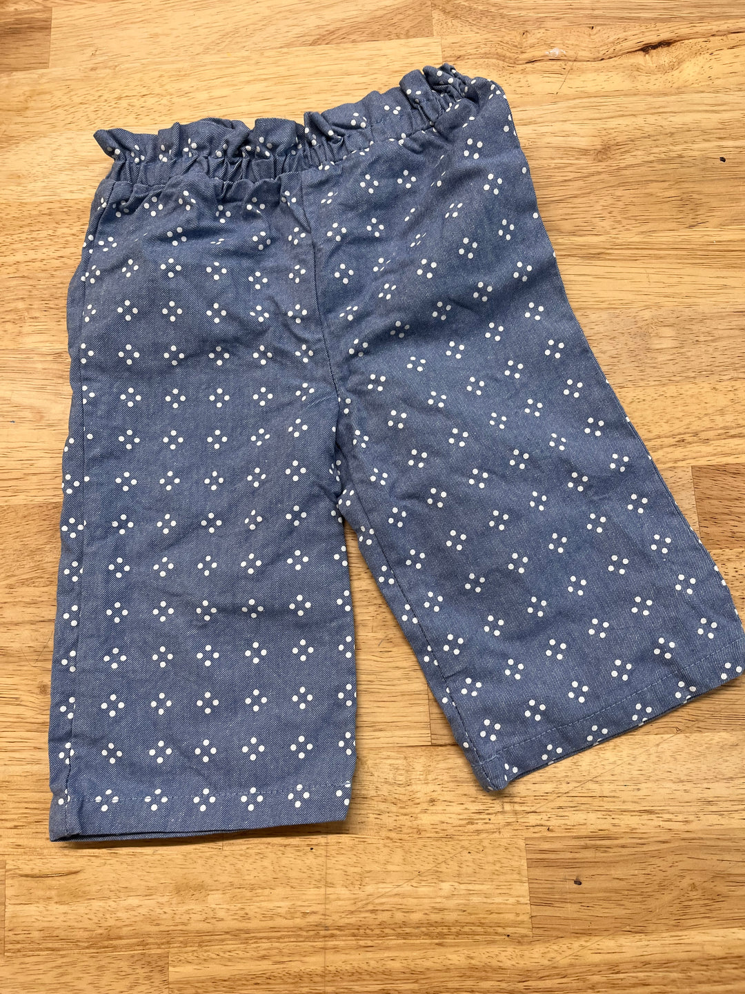 PL Baby 9M Denim-Look Dotted Pants