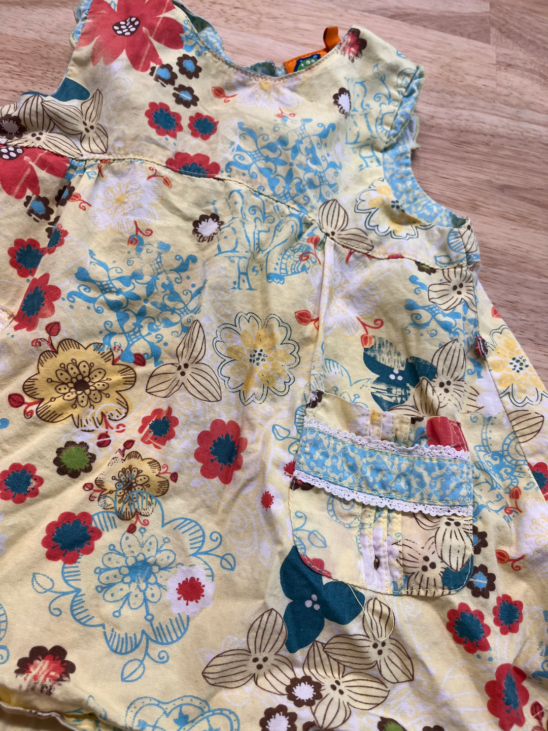 Gagou Tagou Yellow Floral tunic Size 18M