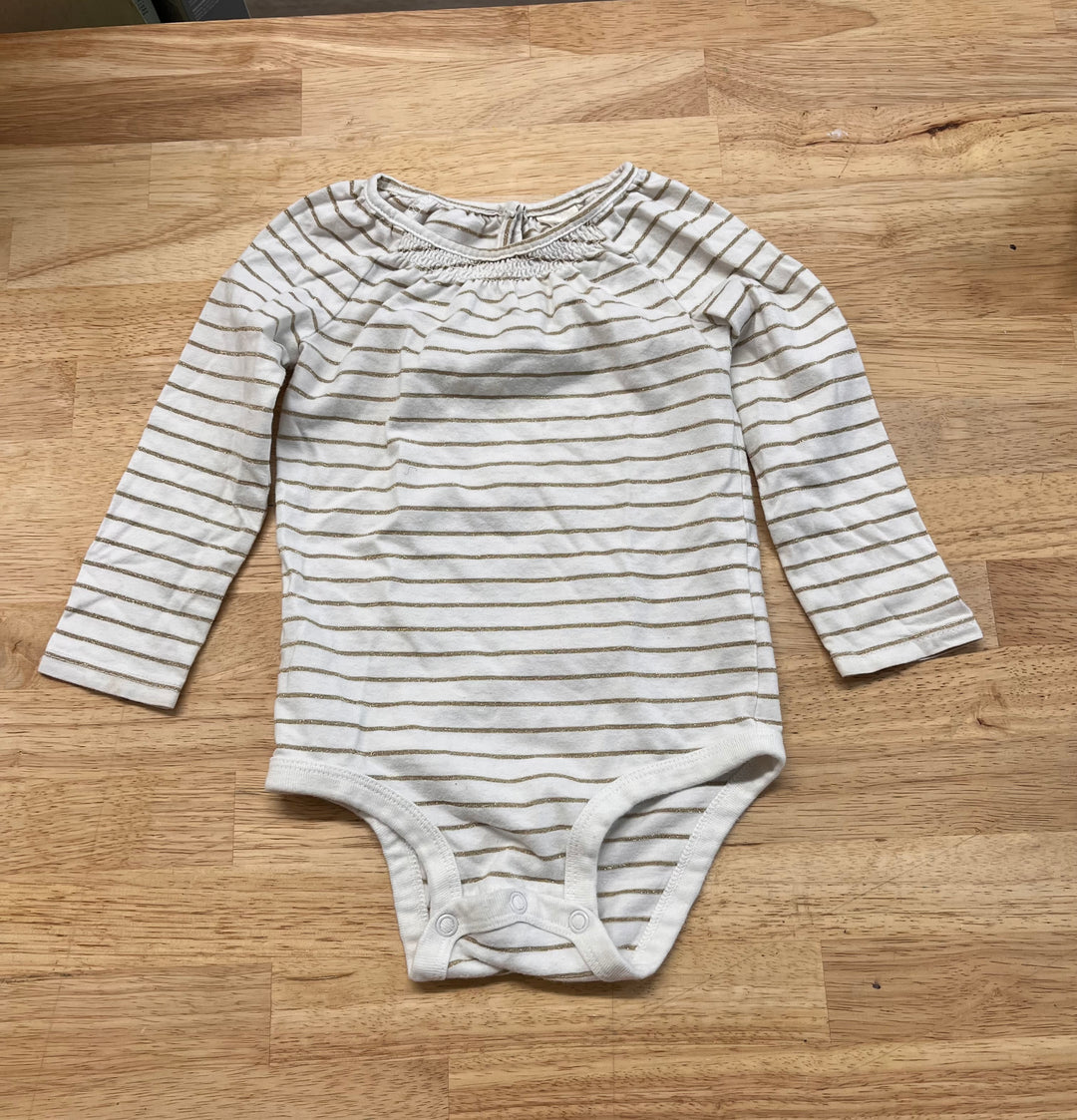 OshKosh Gold Stripe Bodysuit Size 12M