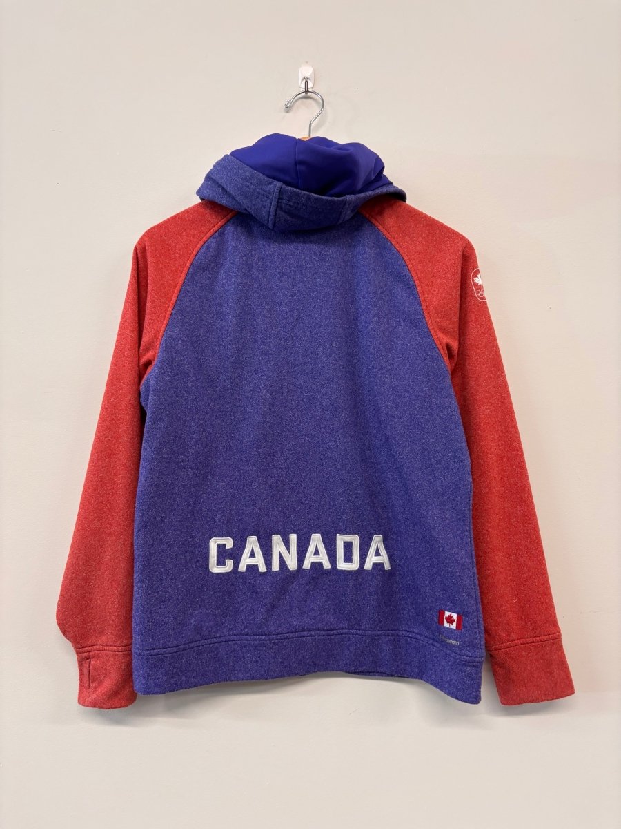 Adidas Youth XL Hoodie | Purple Colourblock Canada Olympics - Nest and Sprout - Consignment
