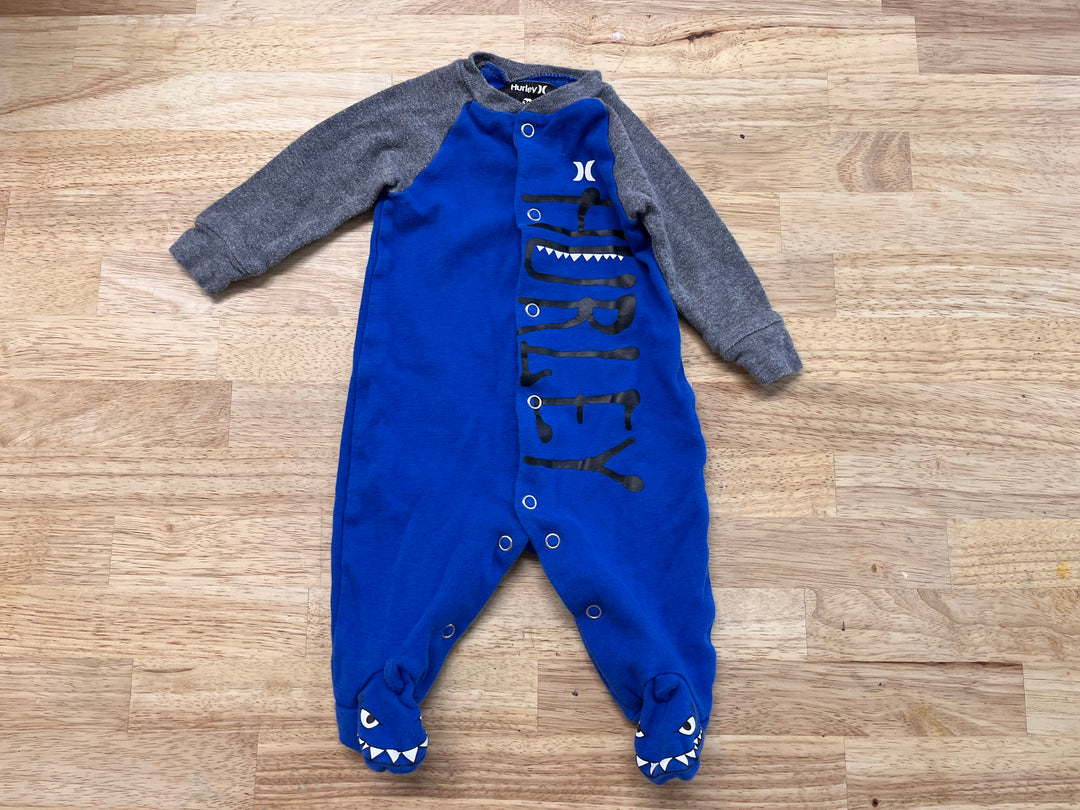 Hurley 3M Snap-Up Footed Sleeper – Shark Teeth