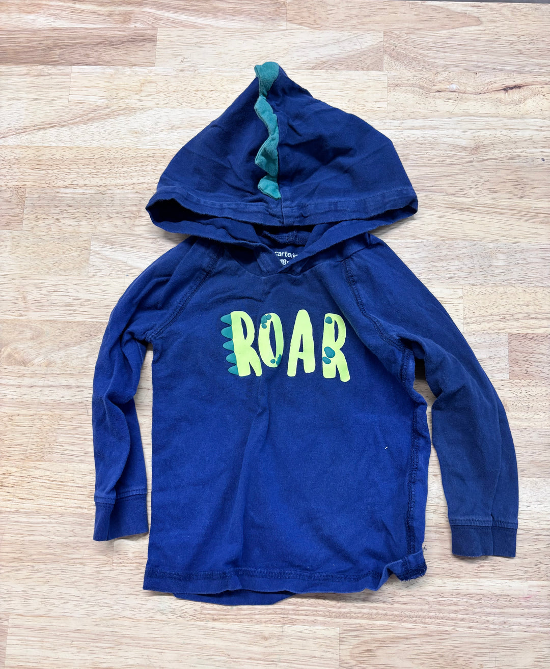 Carters 18M ROAR Hooded Navy Top