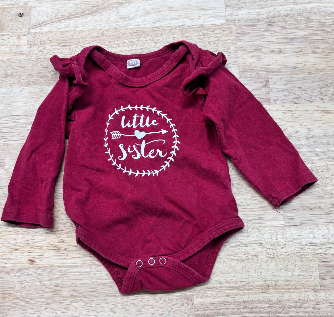 Little Sister Bodysuit Burgundy – 80cm
