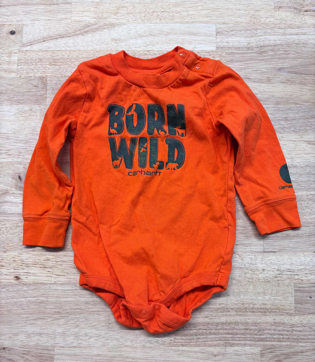 Carhartt 12M Orange Bodysuit – “Born Wild”