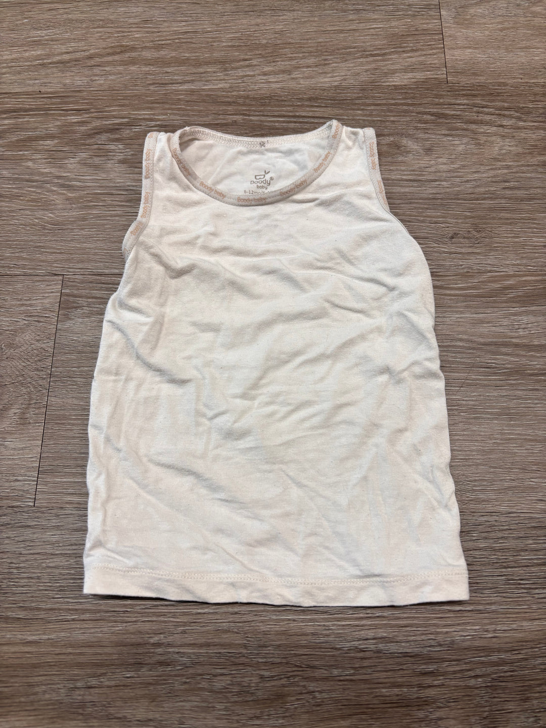 Boody Baby Tank Top – White, Bamboo Rayon, 6–12 Months