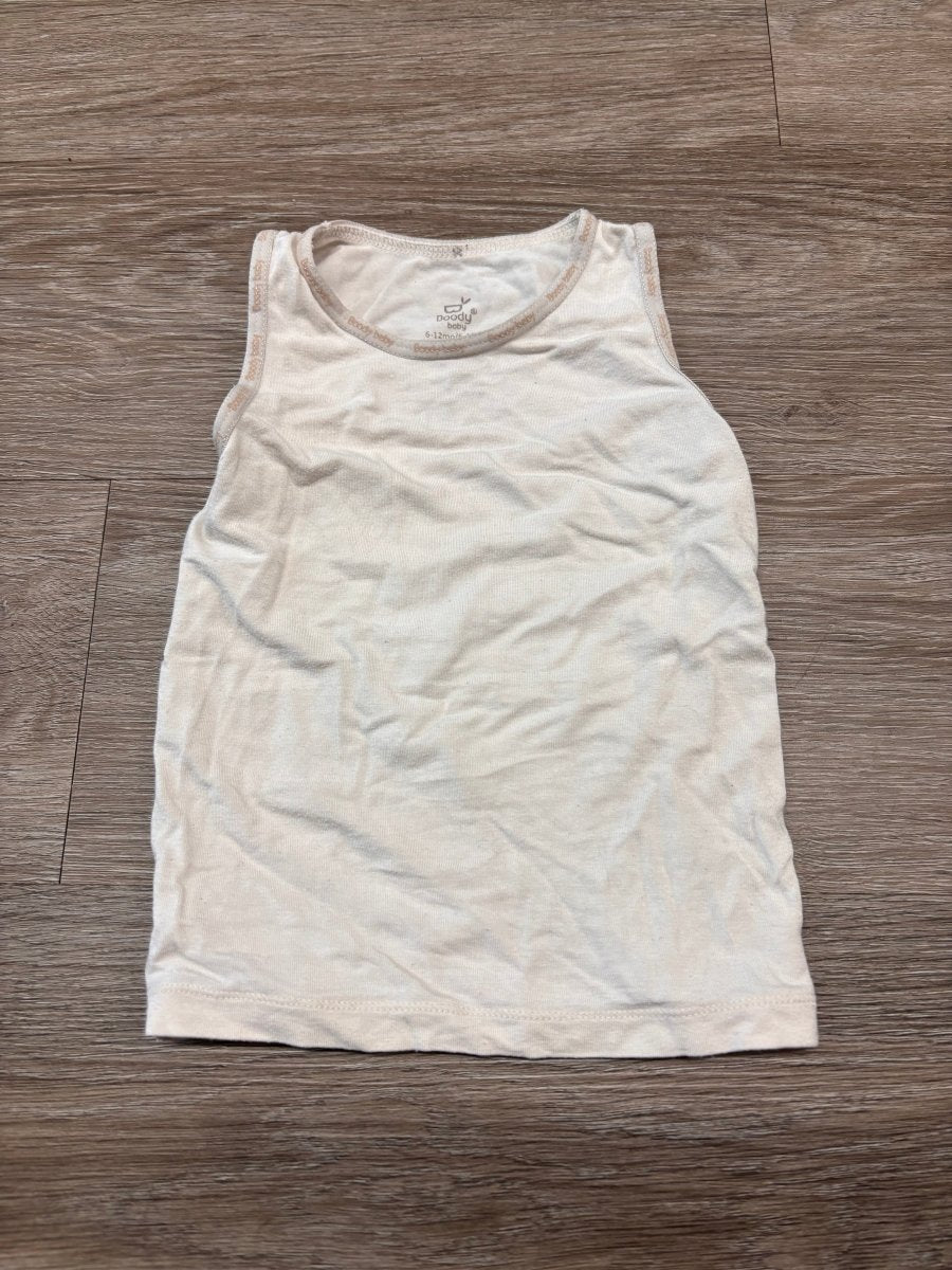 Boody Baby Tank Top – White, Bamboo Rayon, 6–12 Months - Nest and Sprout - Consignment