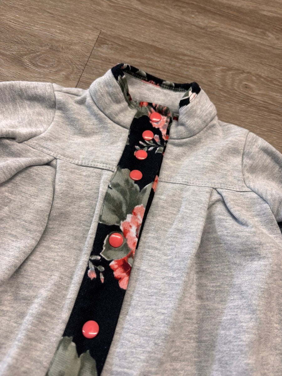 Jolie Hart Lightweight Jacket – Glittery Grey with Snap Top - Nest and Sprout - Consignment