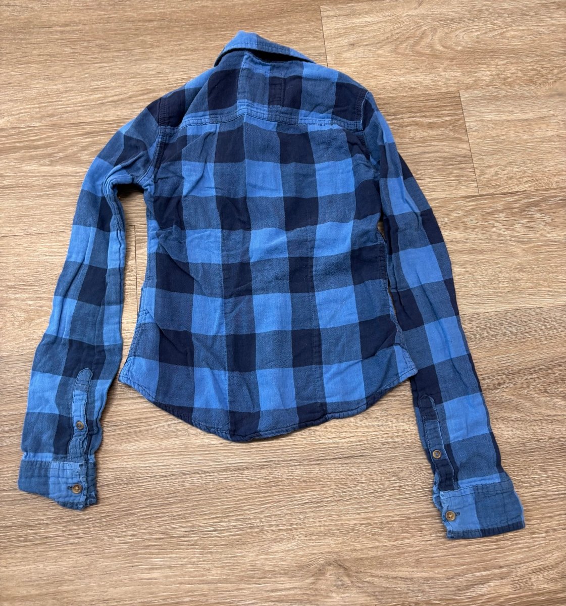 Abercrombie Kids Small Blue Plaid Flannel Shirt - Nest and Sprout - Consignment