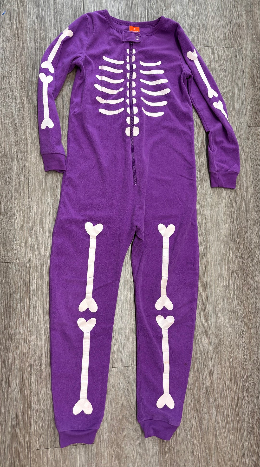 Joe Fresh Fleece One-Piece – Skeleton Print, Size 7/8