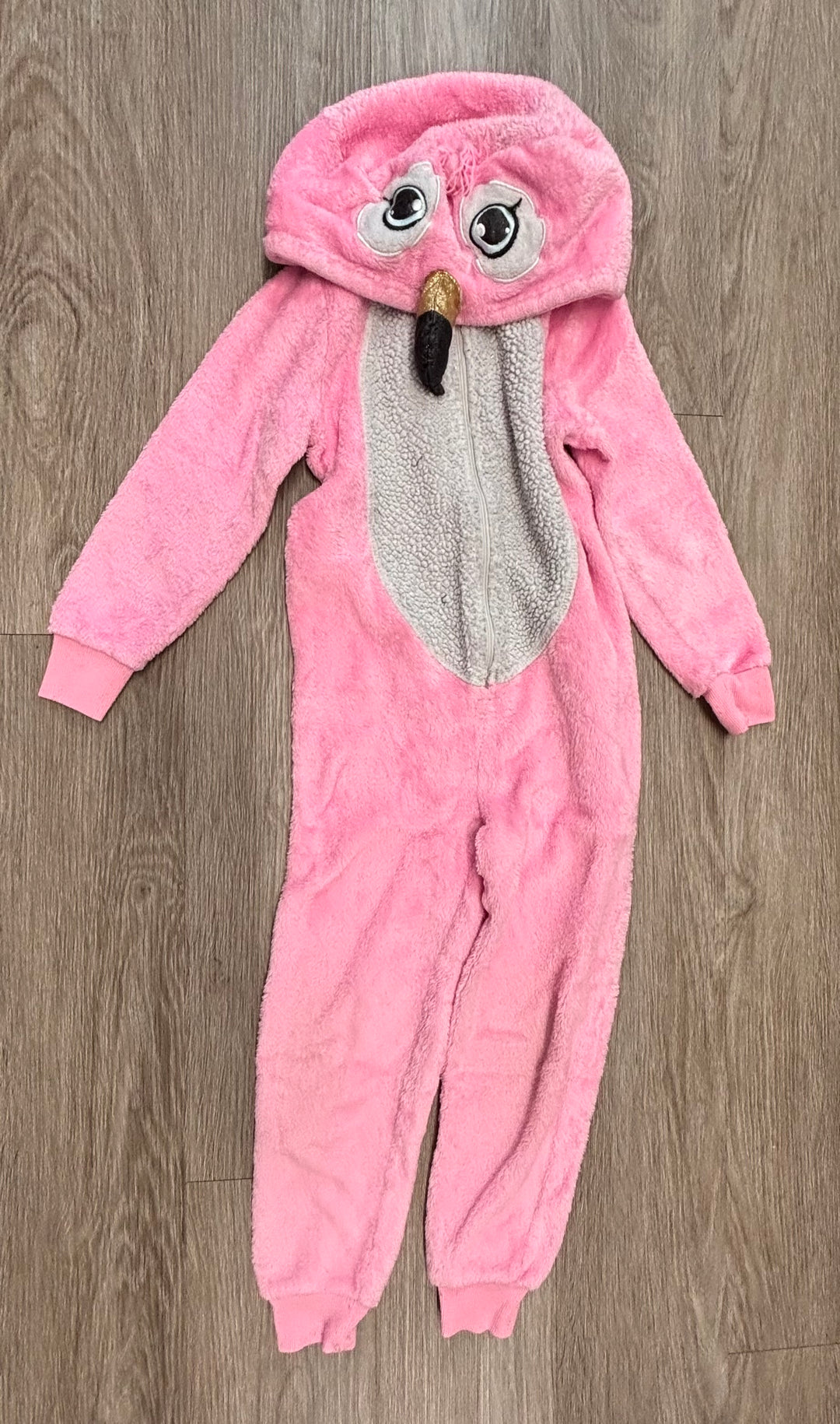 George Footed Fleece Pajamas – Flamingo, Size 5/6