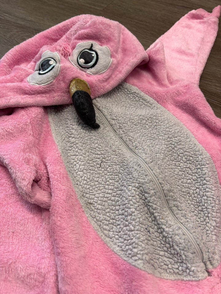 George Footed Fleece Pajamas – Flamingo, Size 5/6
