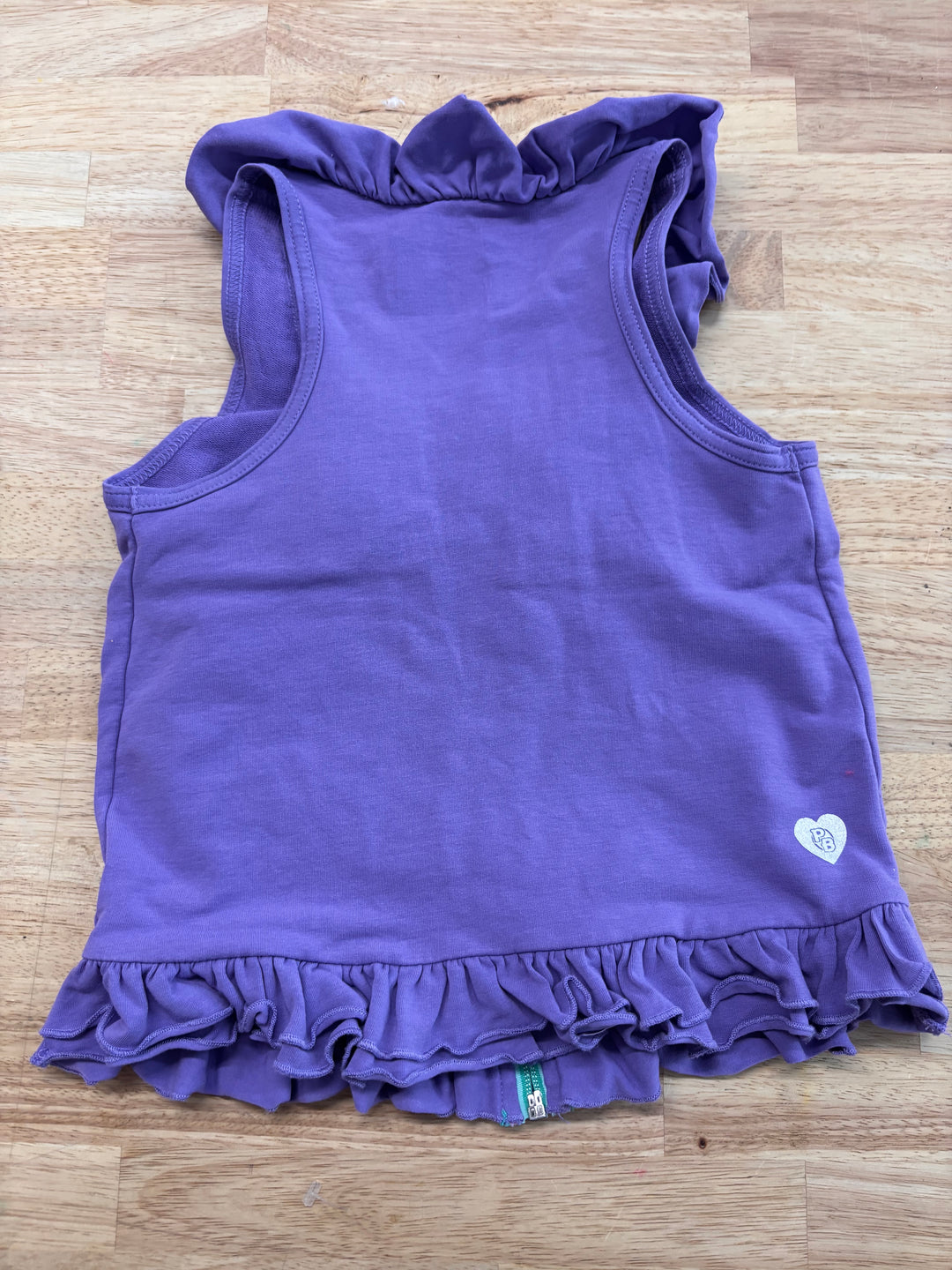 Peekaboo Beans Zip-Up Vest – Purple, Size 5