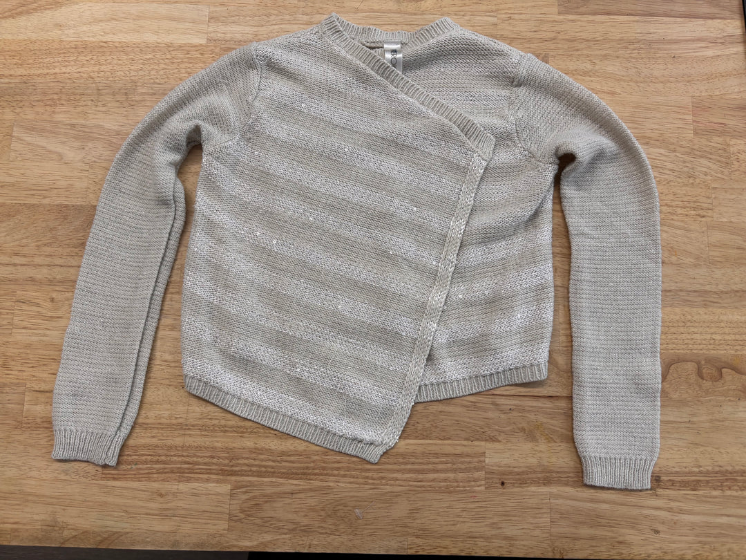 Cherokee Sparkle Knit Cardigan – Champagne, Size 6/6X