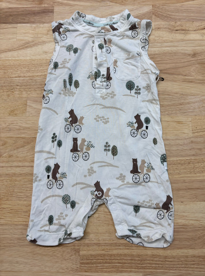 Loulou Lollipop Short Romper, 12-18 Months (Bears on Bikes)