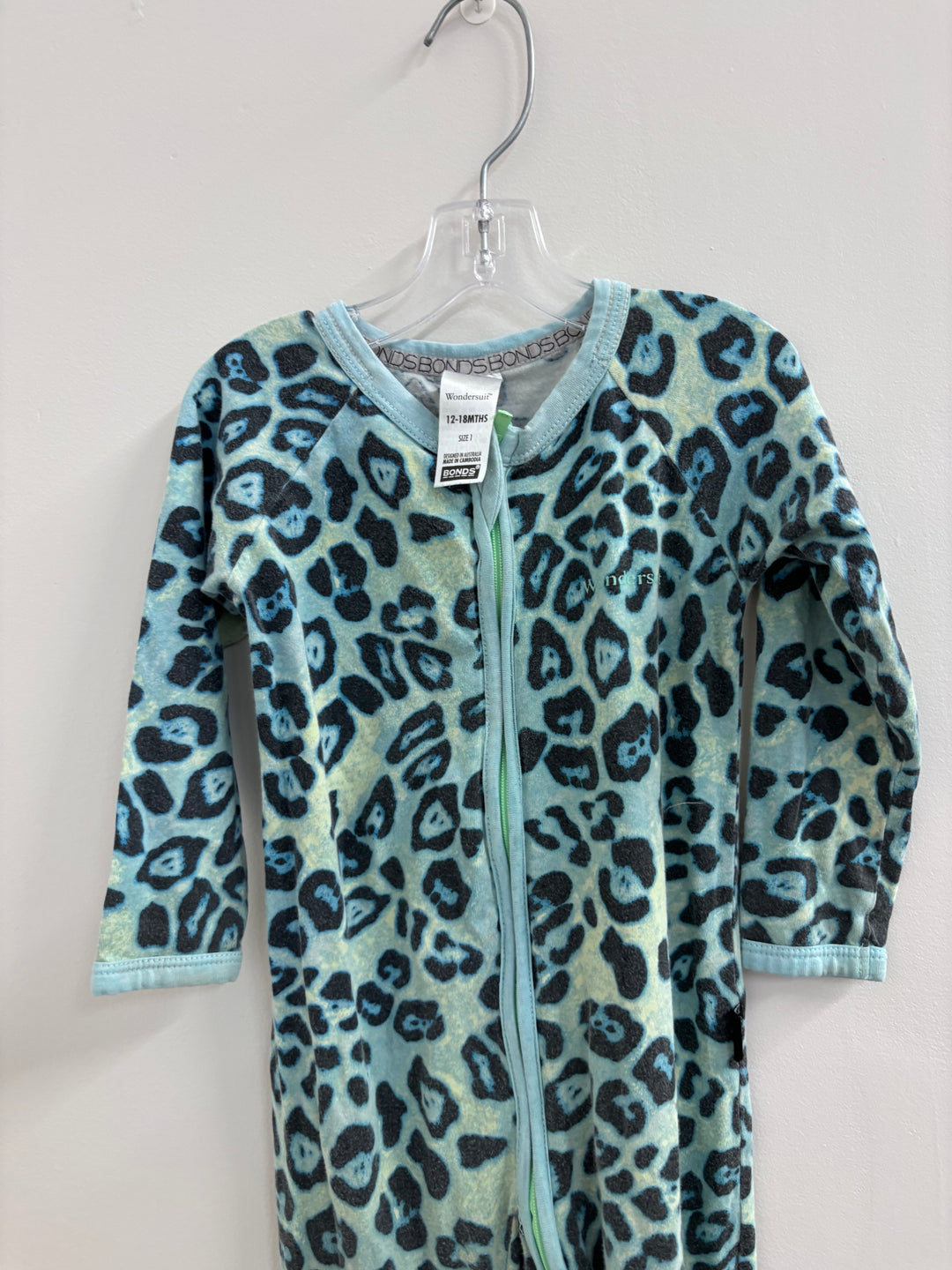 Bonds Wondersuit, 12-18 Months (Blue Cheetah Print)