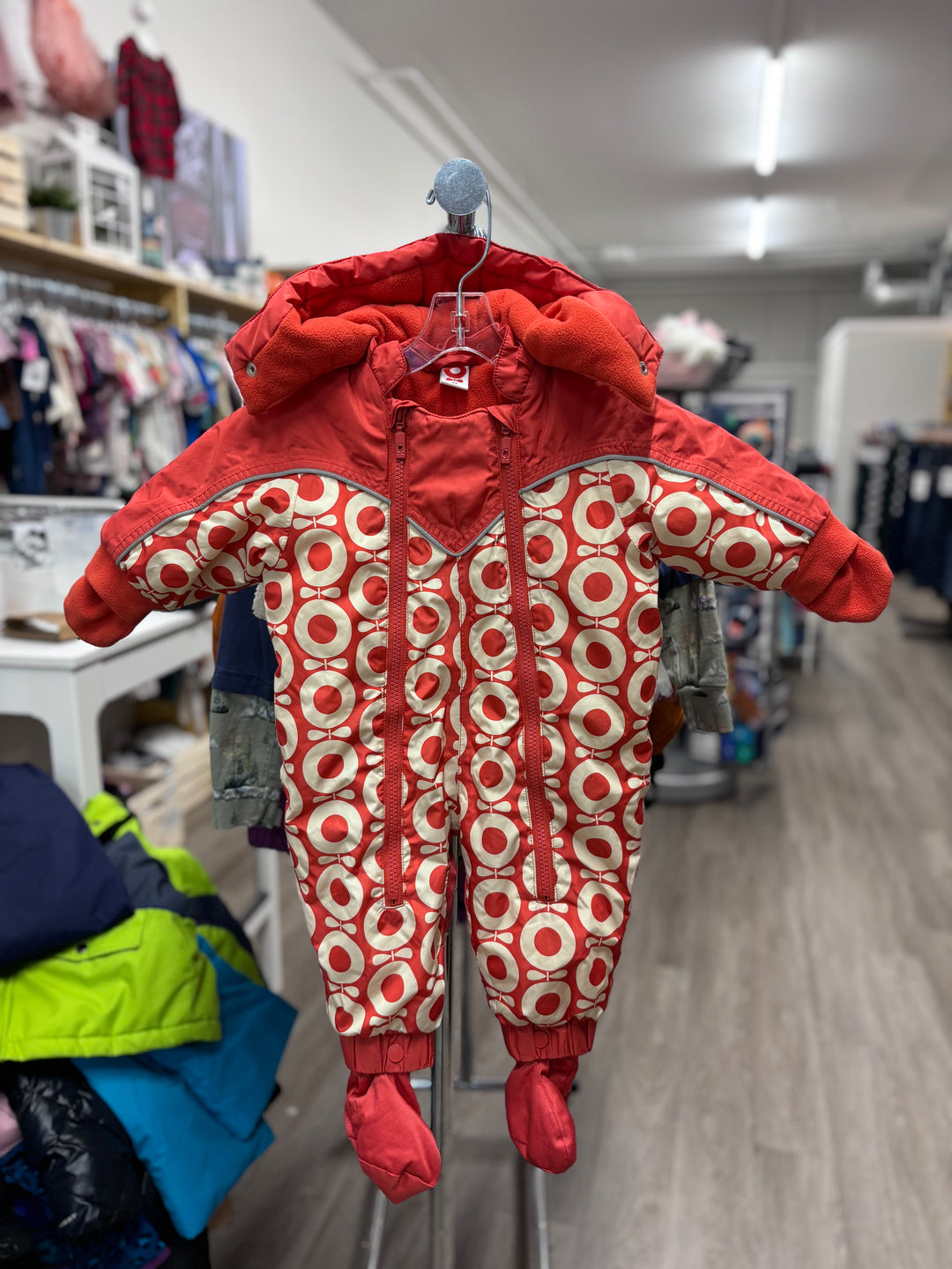 Katvig Snow Suit, 86 cm (Orange Print)