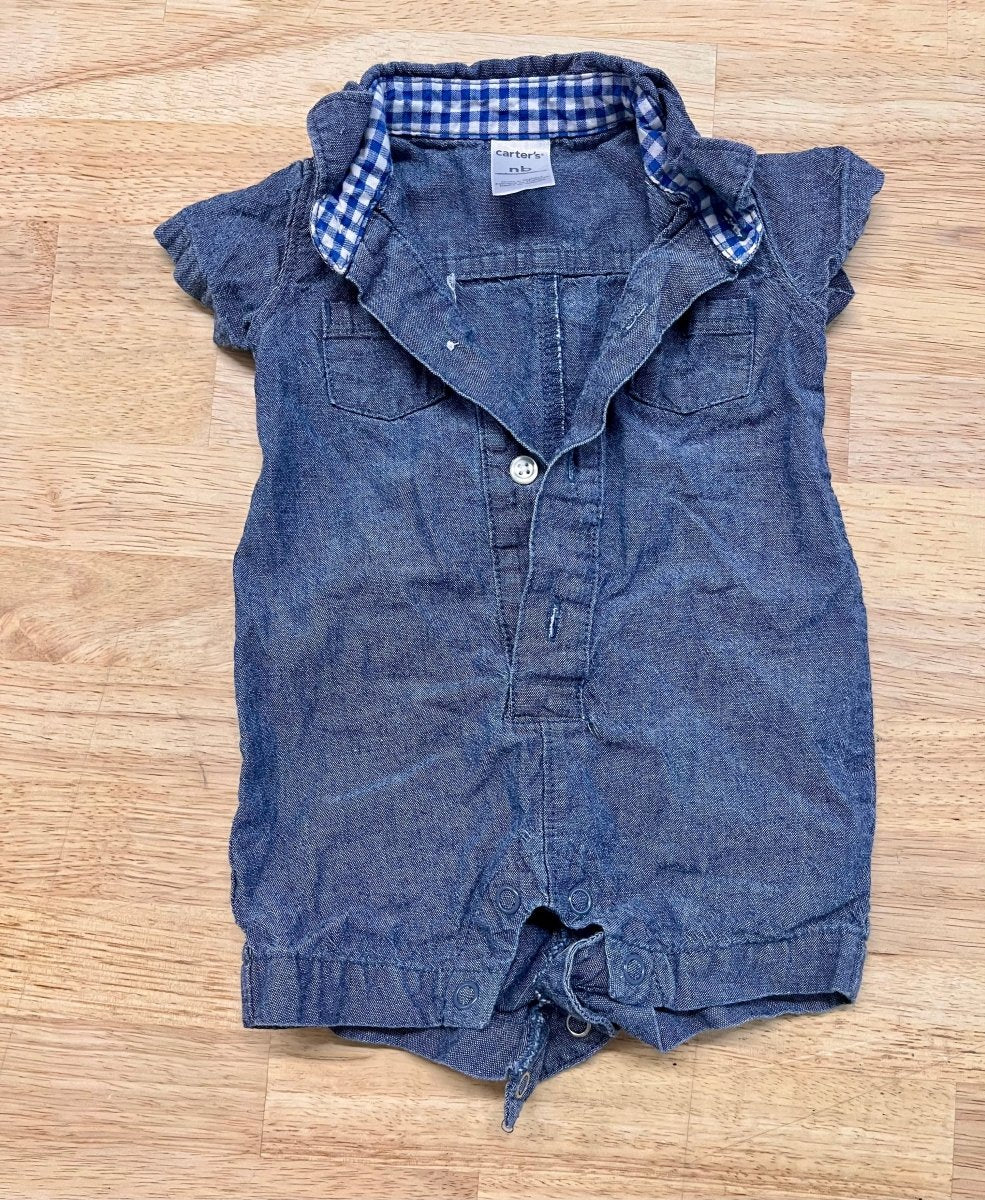 Carter’s Chambray Romper – NB - Nest and Sprout - Consignment