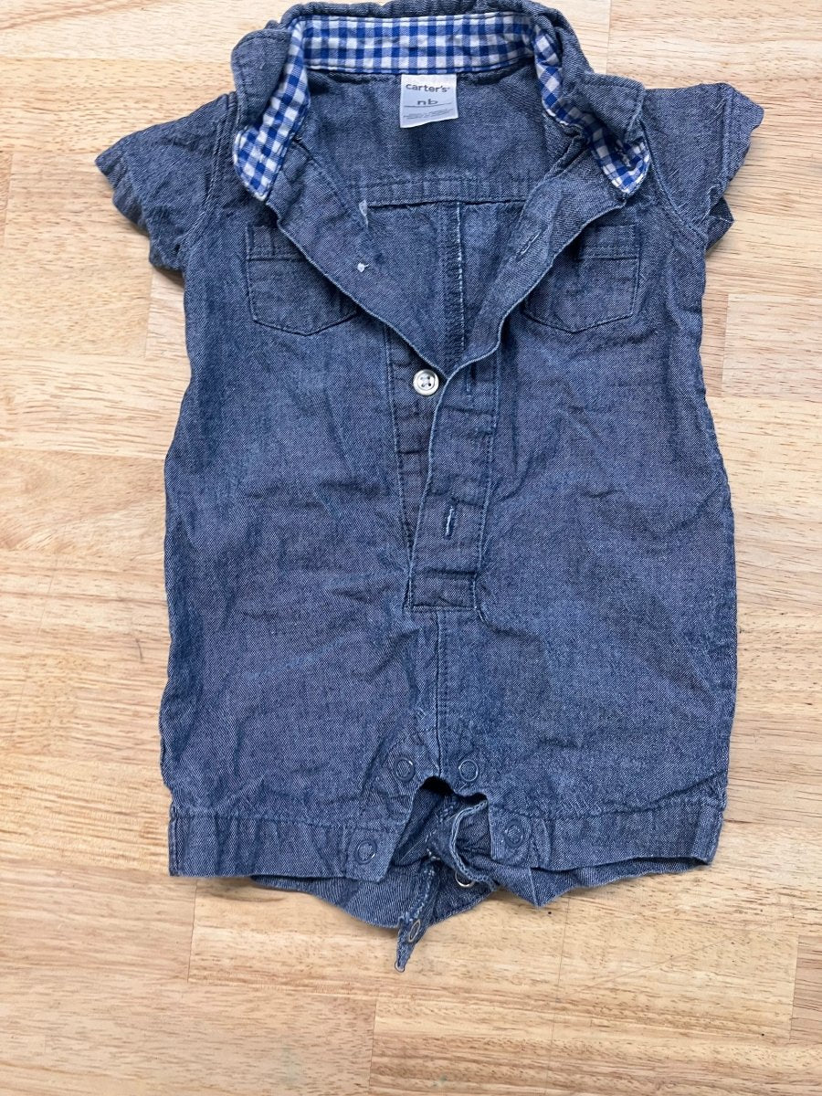 Carter’s Chambray Romper – NB - Nest and Sprout - Consignment