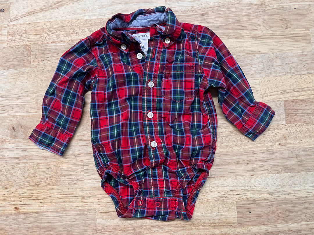 Carter’s Button-Up Christmas Bodysuit – Size 3M