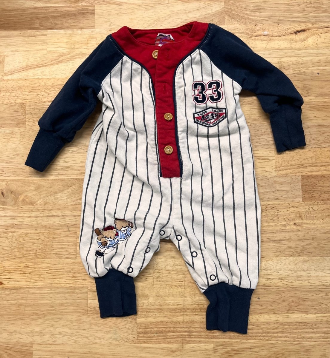 Bases Loaded Baseball Romper – Size 3–6M - Nest and Sprout - Consignment