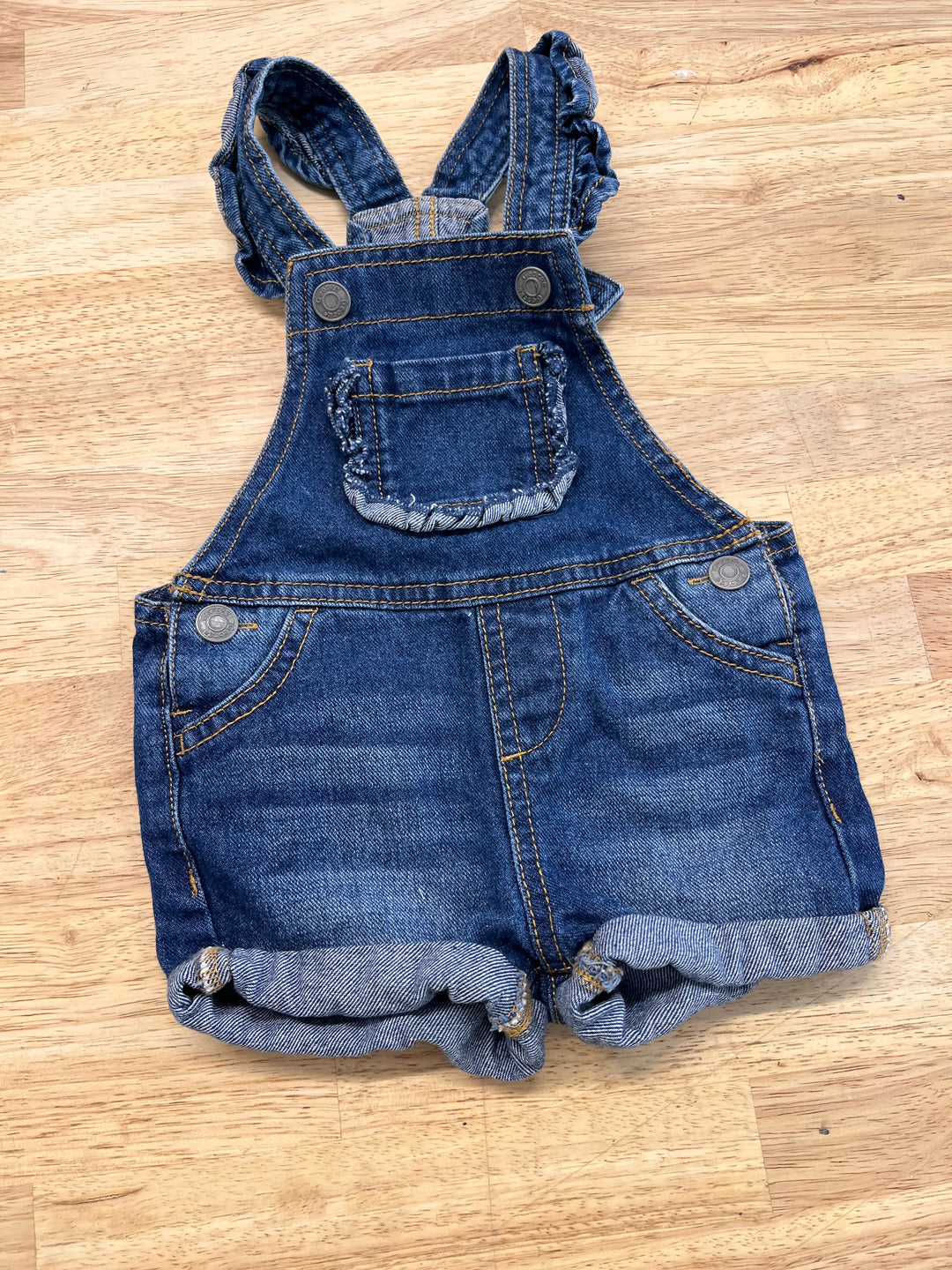 George Denim Overalls – Size 3–6M