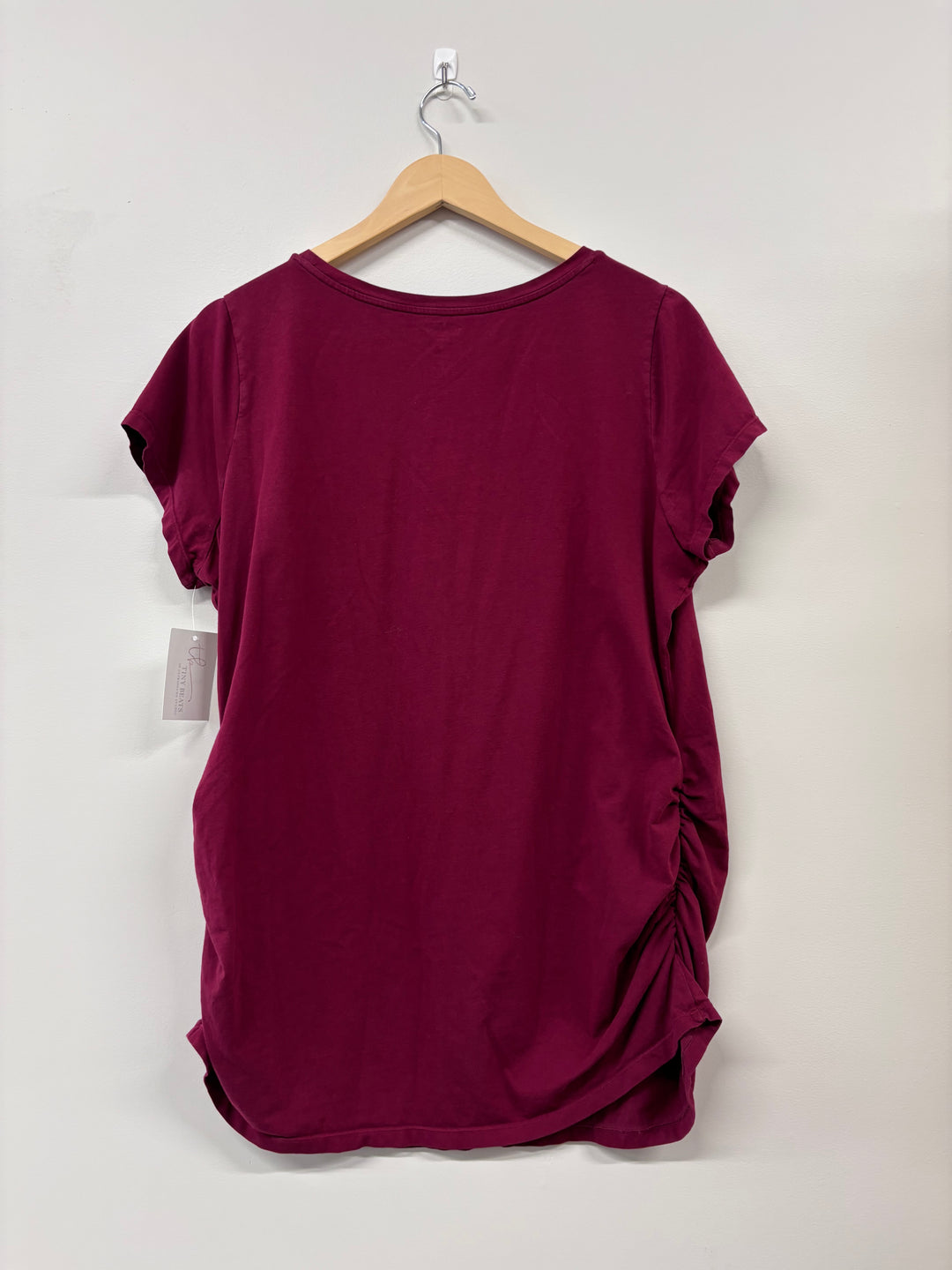 Old Navy Maternity Top (Size XXL, Red with Ruched Sides)