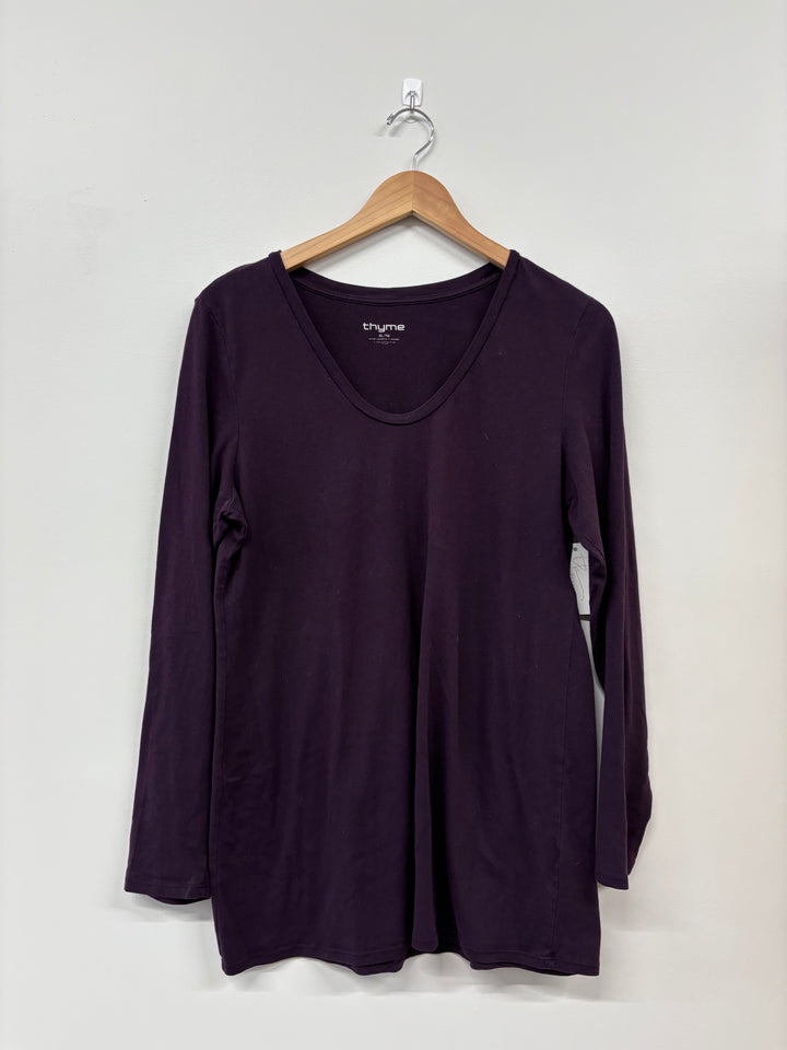 Thyme Maternity Top (Size XL, Purple Long Sleeve)