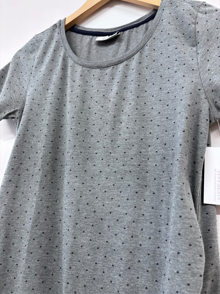 Yessica Maternity Top (Size Small, Heather Grey with Polka Dots)