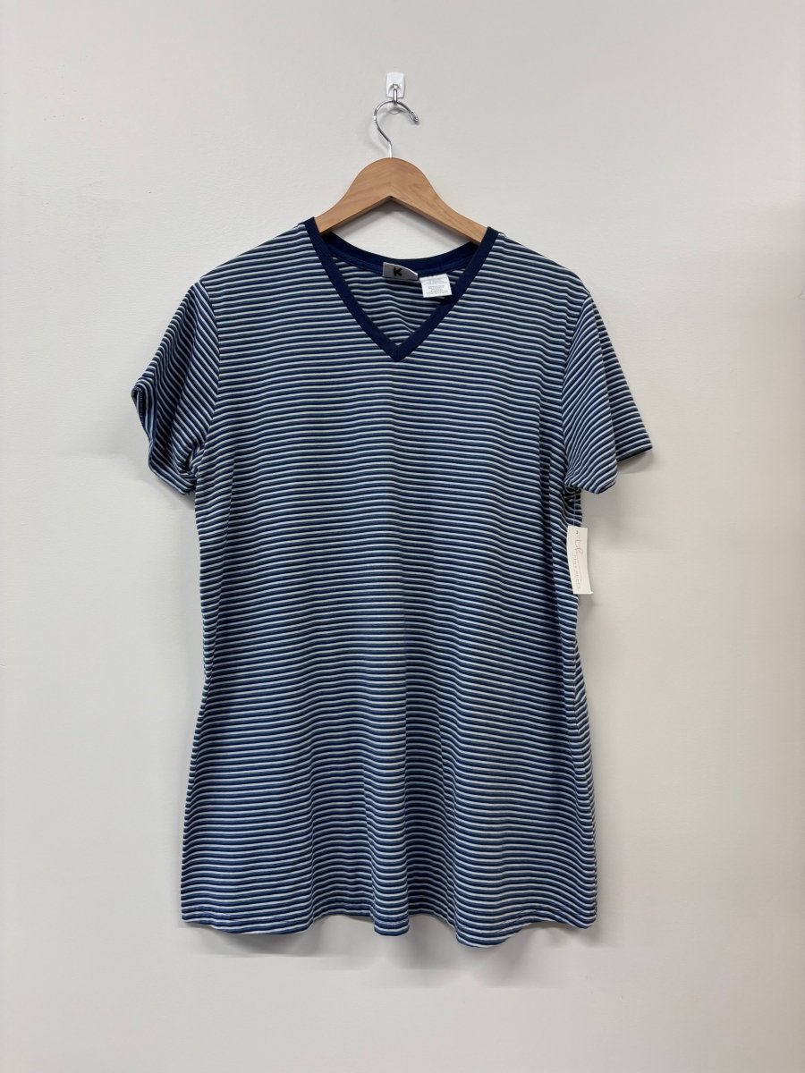 Maternity Top (Size Large, Blue with Stripes) - Nest and Sprout - Consignment