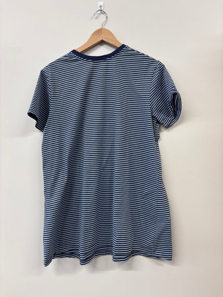 Maternity Top (Size Large, Blue with Stripes)