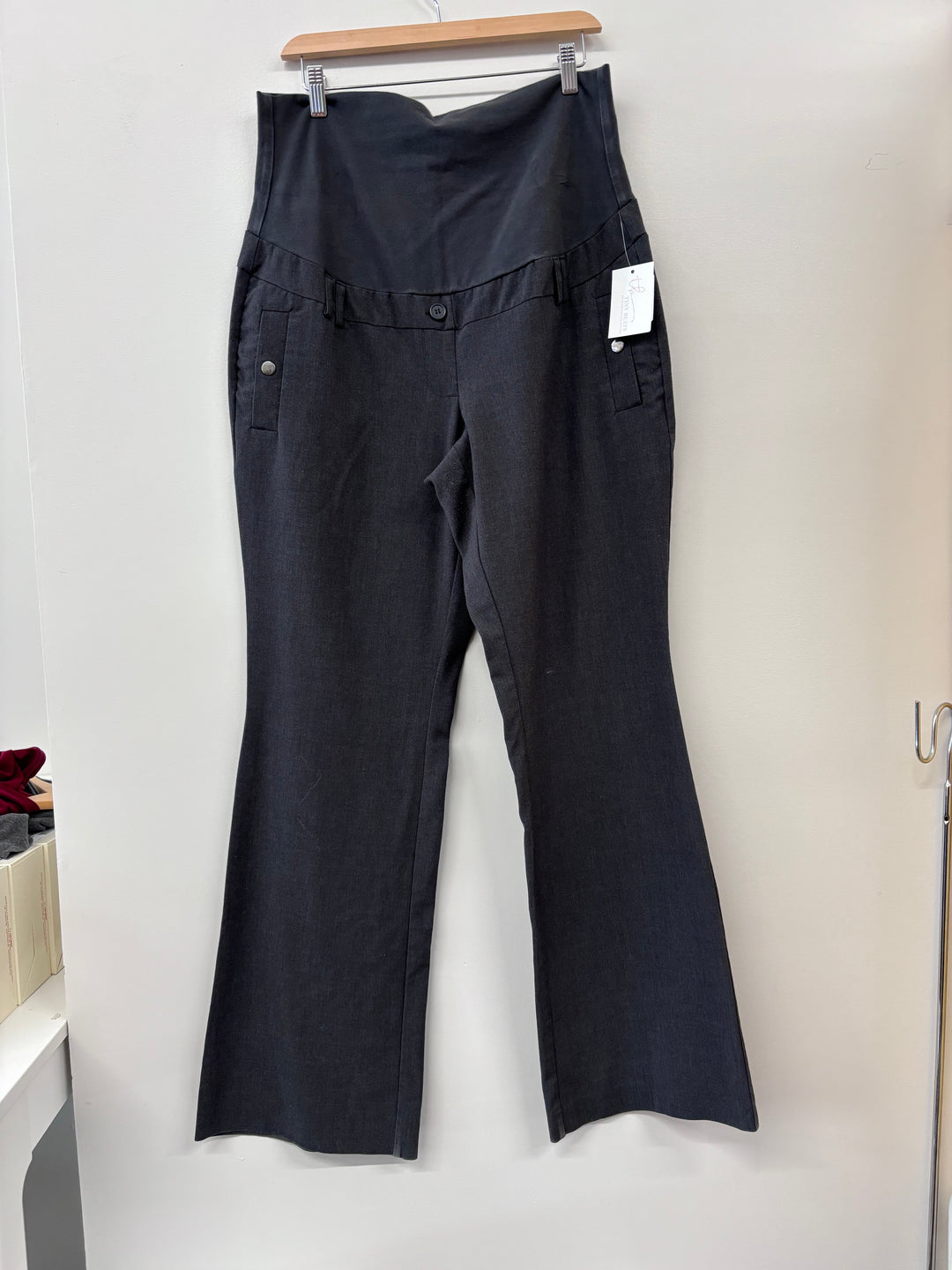 Thyme Maternity Dress Pants (Size XL, Dark Grey Boot Cut)