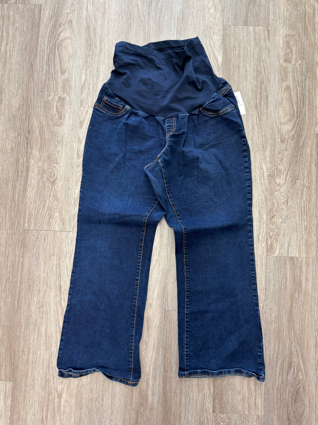 Indigo Blue Maternity Jeans (Size 2X, Dark Wash Full Panel)