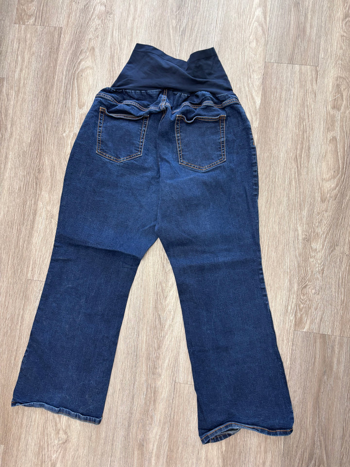 Indigo Blue Maternity Jeans (Size 2X, Dark Wash Full Panel)