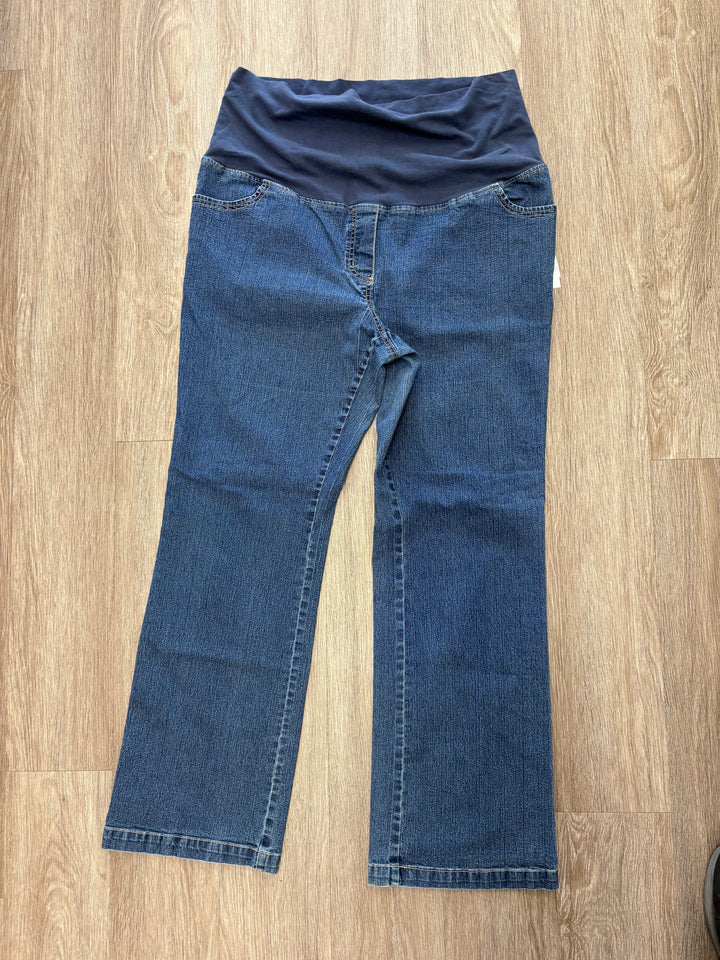 George Maternity Jeans (Size XL, Mid Wash Wide Boot Cut)