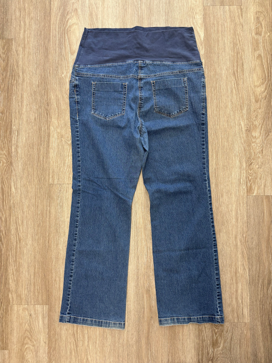 George Maternity Jeans (Size XL, Mid Wash Wide Boot Cut)