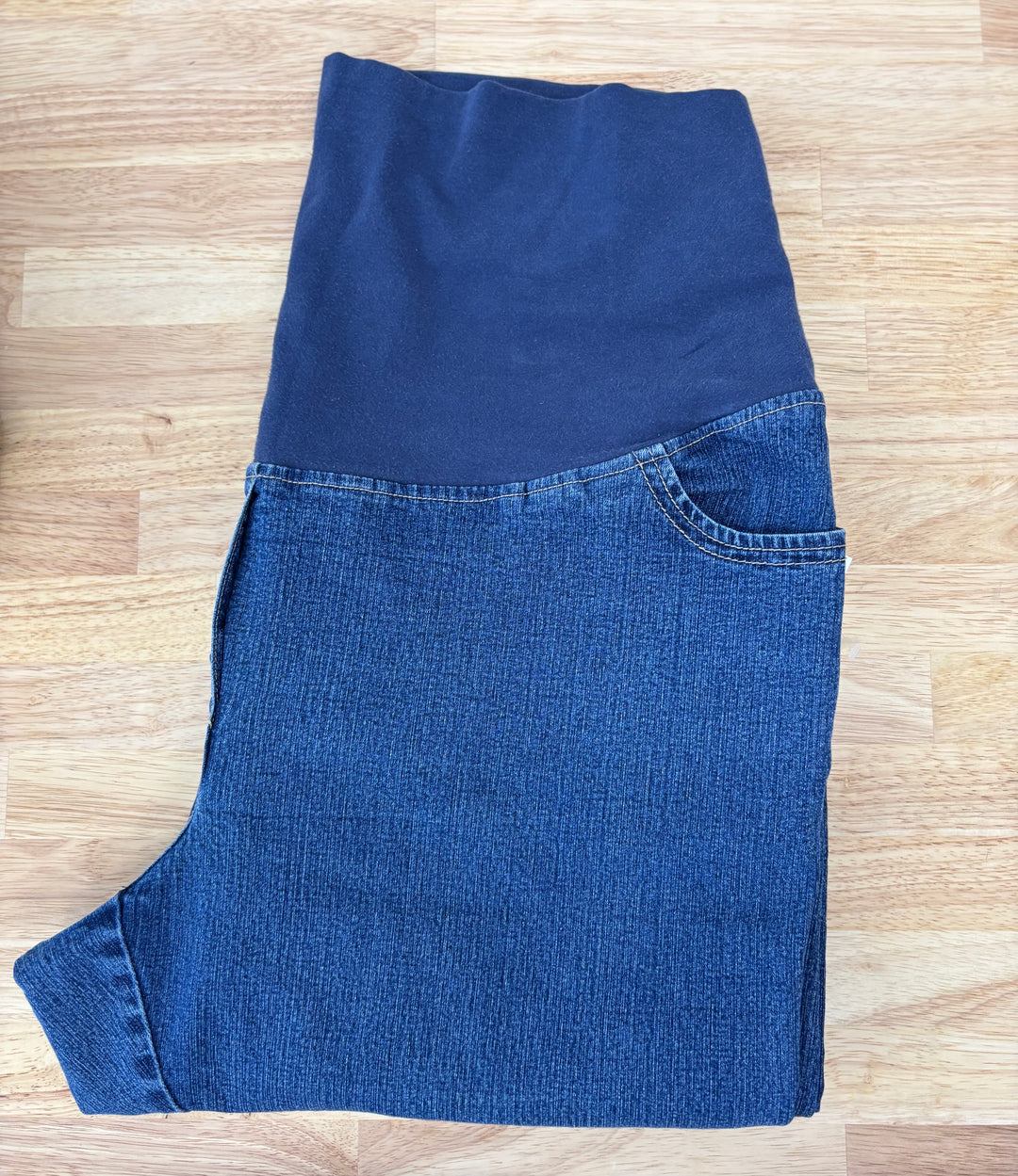 George Maternity Jeans (Size XL, Mid Wash Wide Boot Cut)