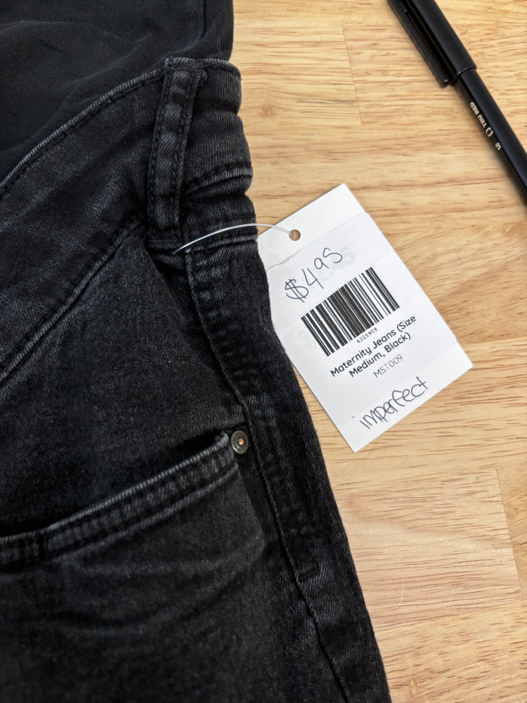 Maternity Jeans (Size Medium, Black)