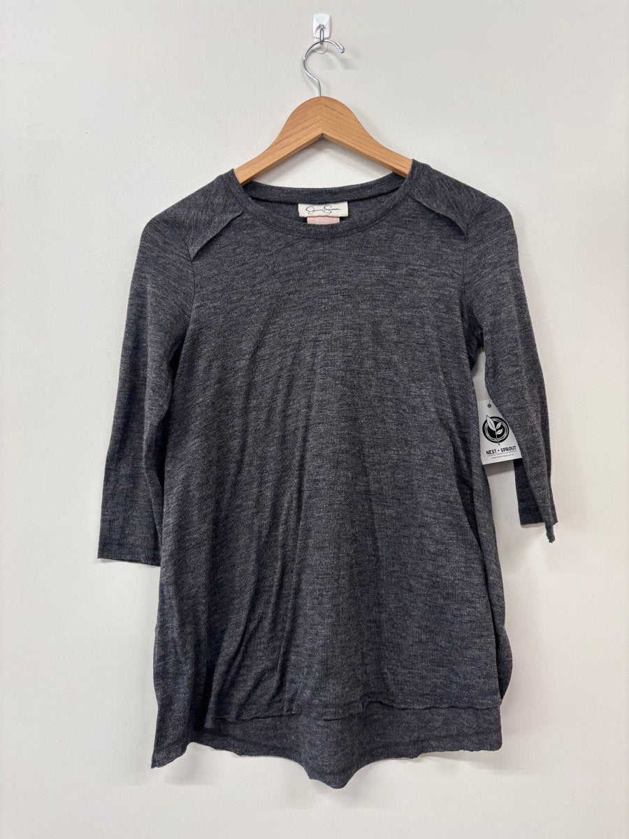 Jessica Simpson Nursing Top (Size XS, Grey Long Sleeve) - Nest and Sprout - Consignment