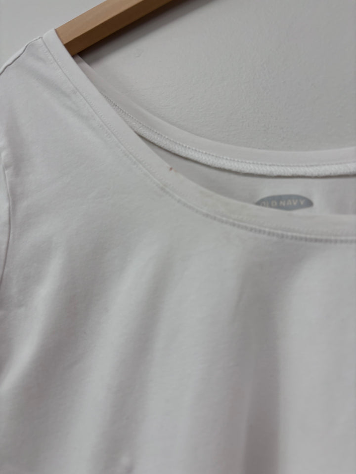 Old Navy Maternity Short Sleeve Shirt (Size XXL, White) | imperfect